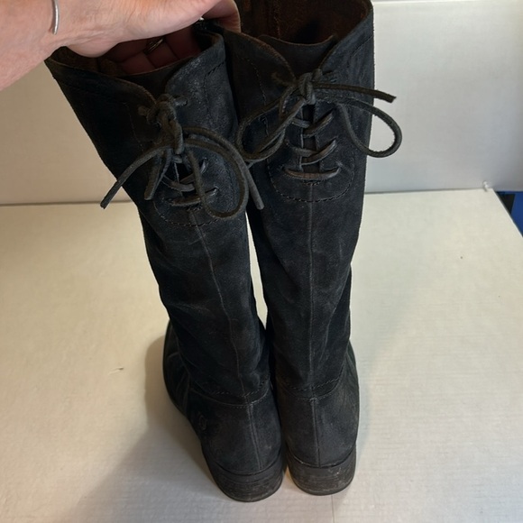 BORN HAYDEN HIGH RIDDING BOOTS BLACK SUEDE LEATHER BOOTS WOMENS SIZE 9.5 - Picture 8 of 15